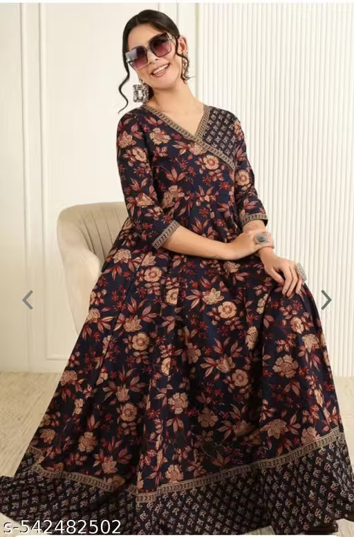 Blue multicolored long/Full length anarkali
