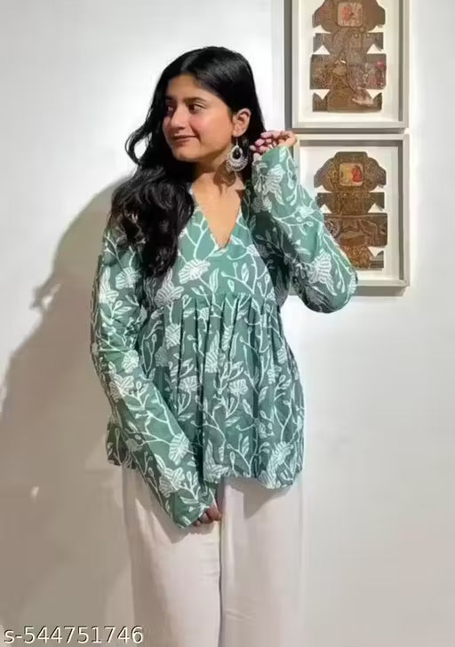 PANCHHIRAJANA CREATION Women Rayon Printed Top