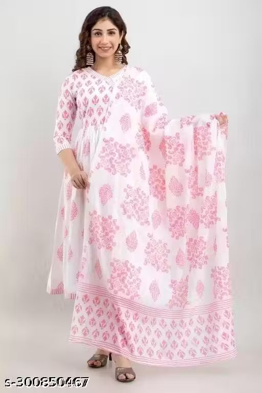 anarakali kurti dupatta