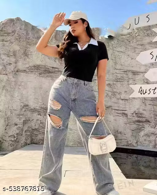 SHIVA WHITE WITH RIB COLOR TOP