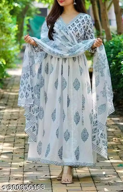 anarakali kurti dupatta