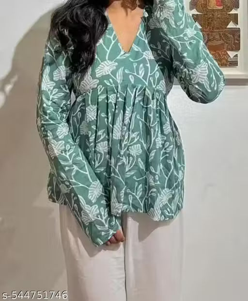 PANCHHIRAJANA CREATION Women Rayon Printed Top