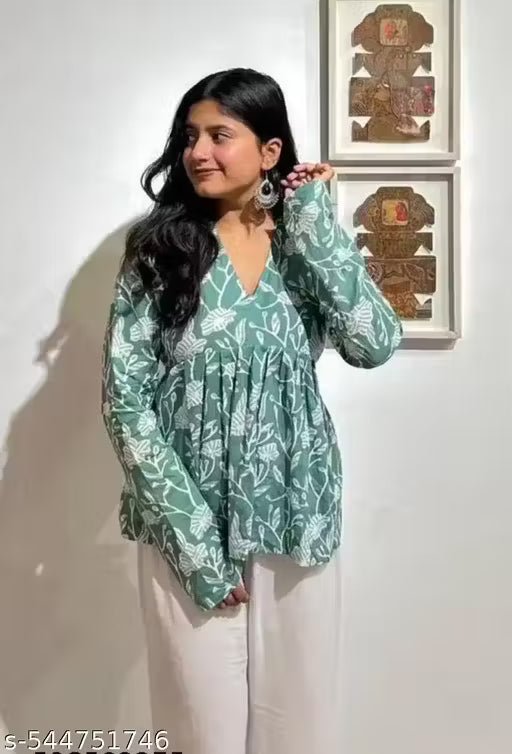 PANCHHIRAJANA CREATION Women Rayon Printed Top