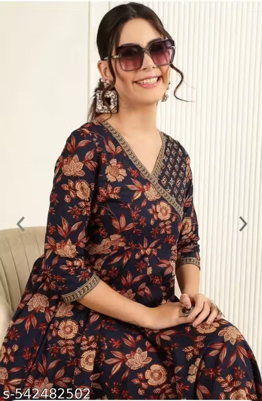 Blue multicolored long/Full length anarkali