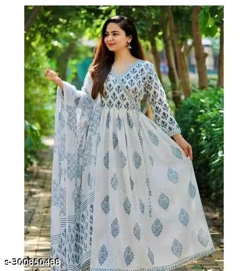 anarakali kurti dupatta