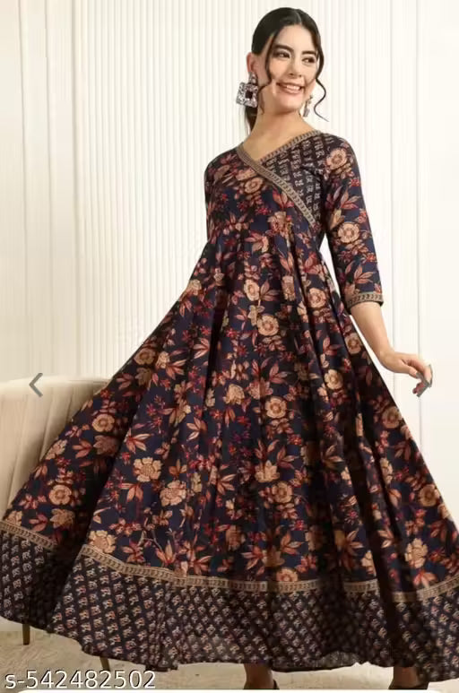 Blue multicolored long/Full length anarkali