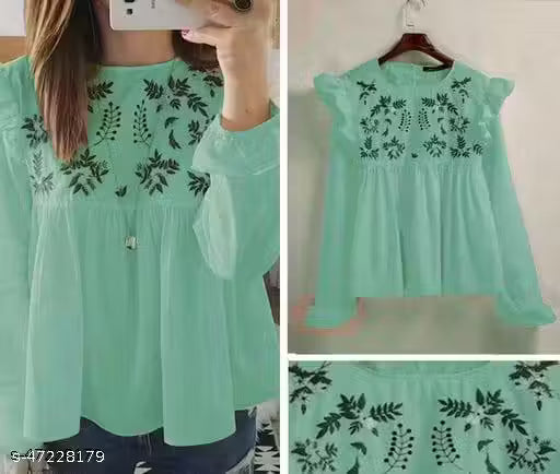 Womens Rayon emboridery top