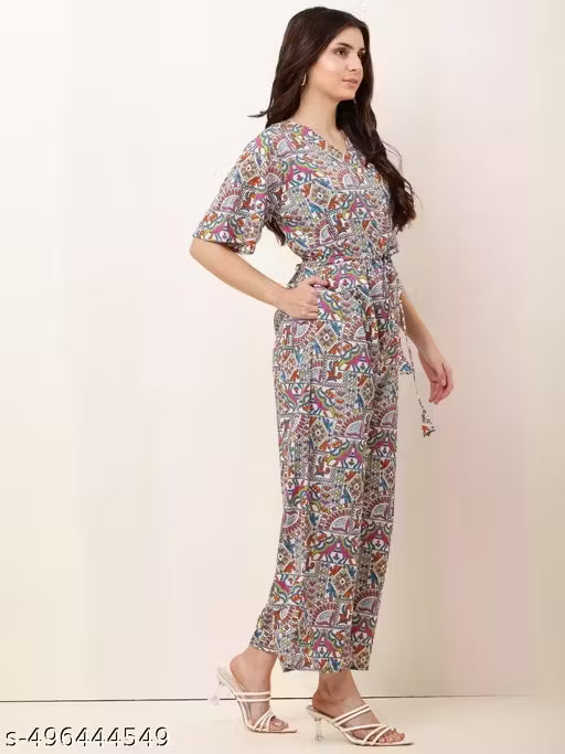 CNQFS FASHION'S STYLISH RAJASTHANI PRINTED CREPE FABRIC JUMPSUIT FOR WOMEN