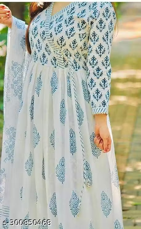 anarakali kurti dupatta