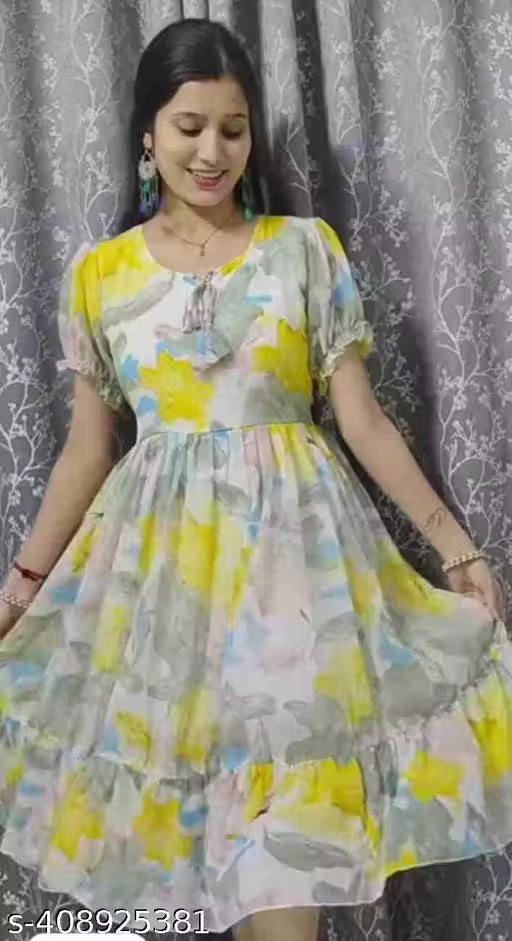 Elegant Georgette Grey Maxi Dresses for Women and Girls